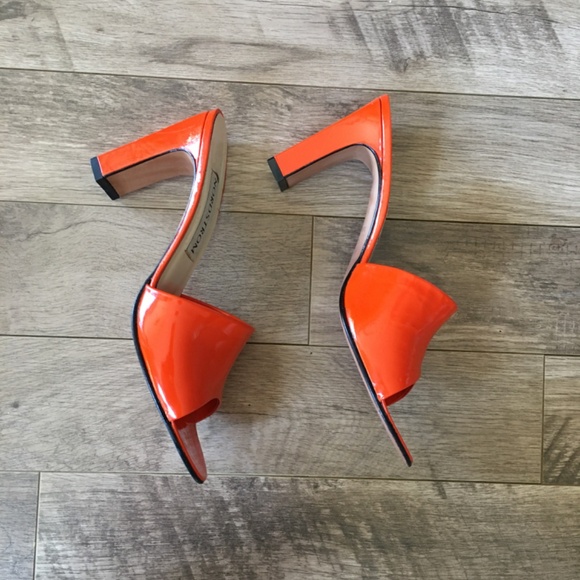 Nordstrom vintage orange patent leather slides - Picture 2 of 8